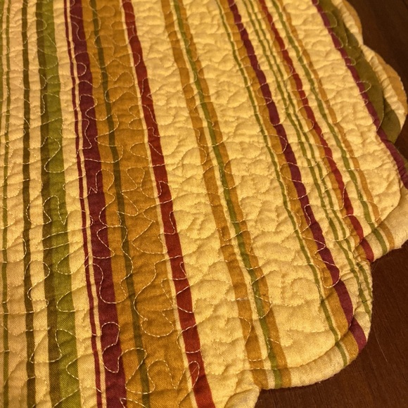 Reversible Scalloped Round FloralTable Mat - Picture 5 of 5